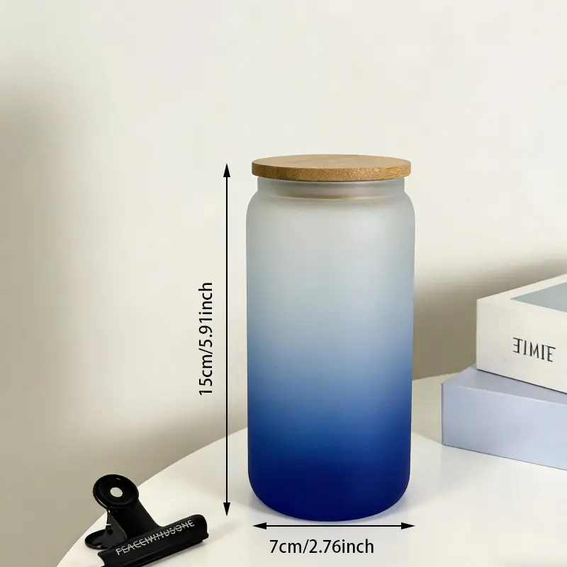 ແກ້ວ Borosilicate ສາມາດ Tumblers ກັບ lids ໄມ້ໄຜ່