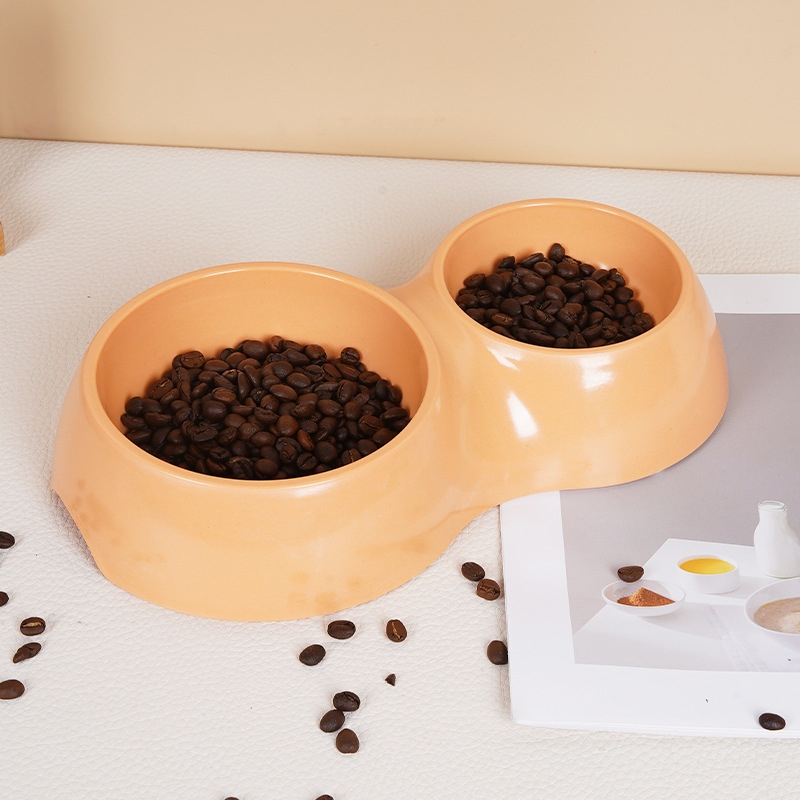 Custom Bamboo Fiber Melamine Pet Bowl Double