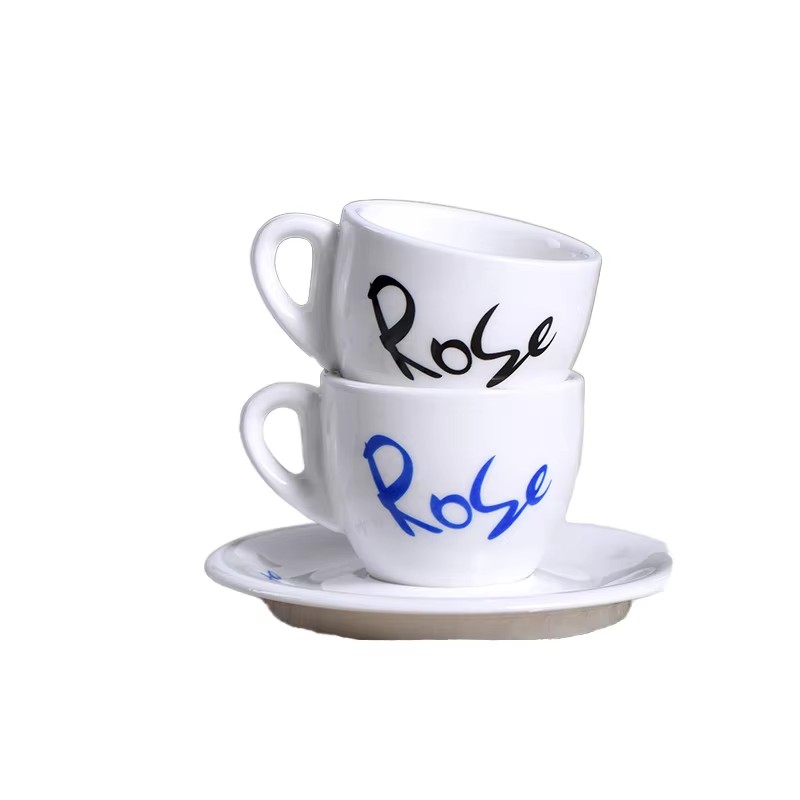 ພິມ Porcelain Espresso Cup Saucer ສໍາລັບຂອງຂວັນຄາເຟ