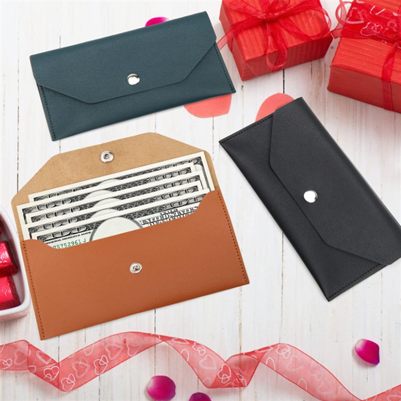 Envelope-Style ໜັງ PU ທີ່ຖືບັດກະເປົາເງິນ