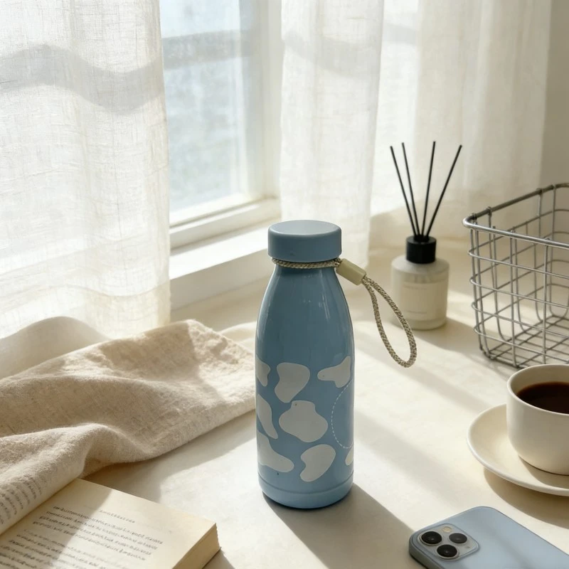 Cow Print Plastic Cola Shape Water Bottle