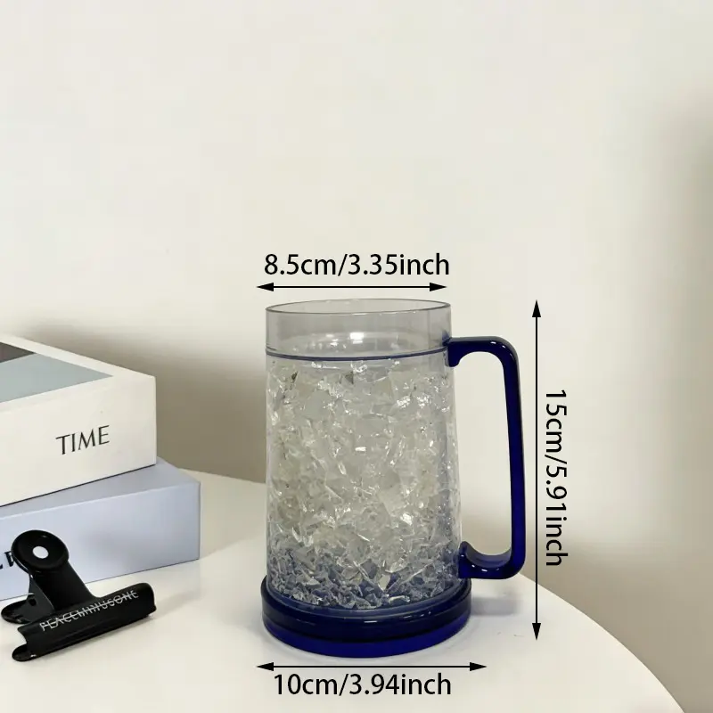 Double Wall Faux Ice Designplastic Beer Mug