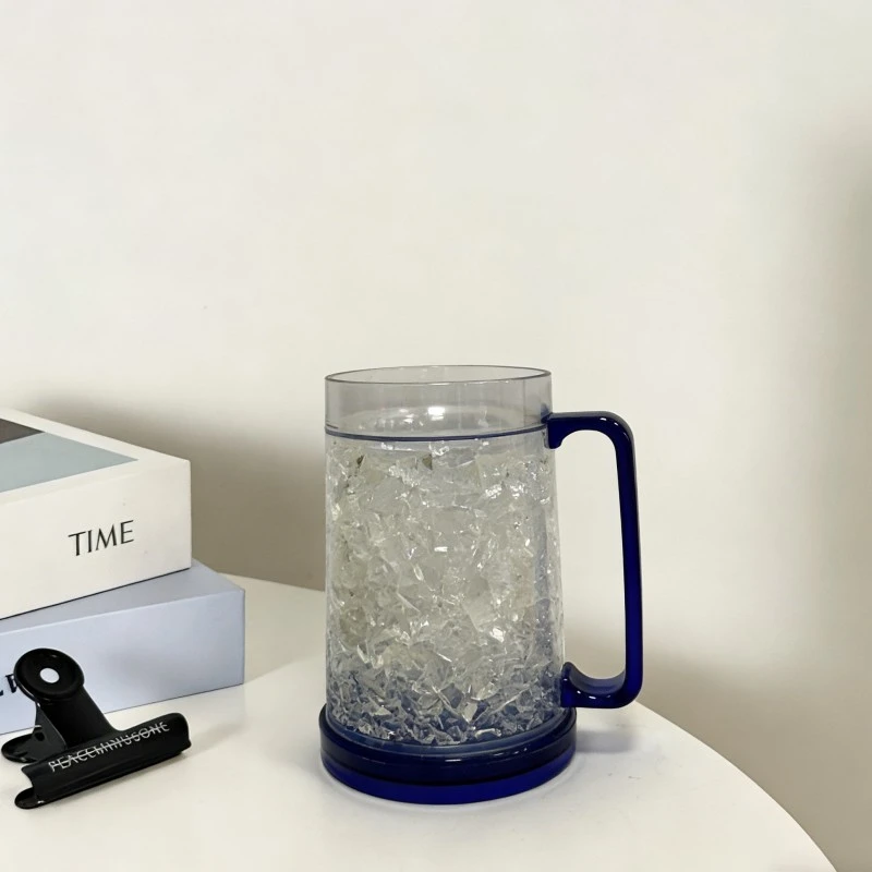 Double Wall Faux Ice Designplastic Beer Mug