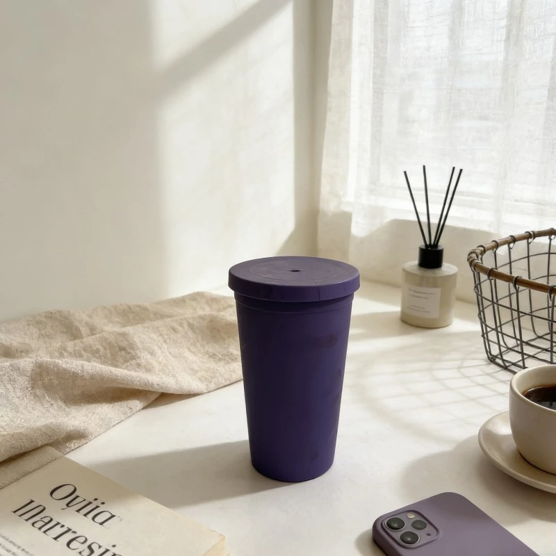 Matte Purple Reusable Plastic Tumbler