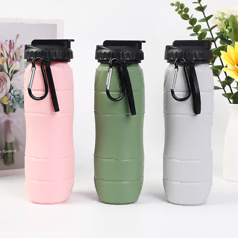 ຕຸກນ້ຳກິລາ Silicone Collapsible Portable