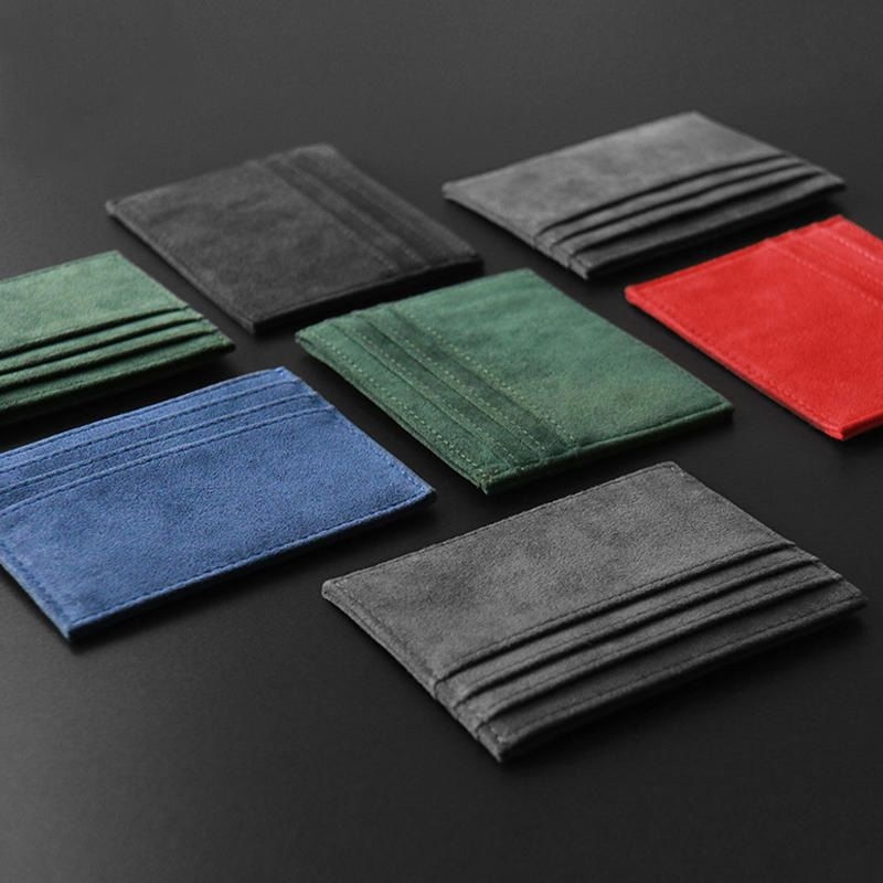 Suede Card Holder Slim ກະເປົ໋າເງິນບັດເຄຣດິດ