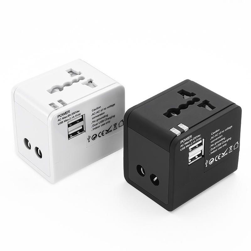 Universal Travel Adapter ທີ່ມີພອດ USB ຄູ່
